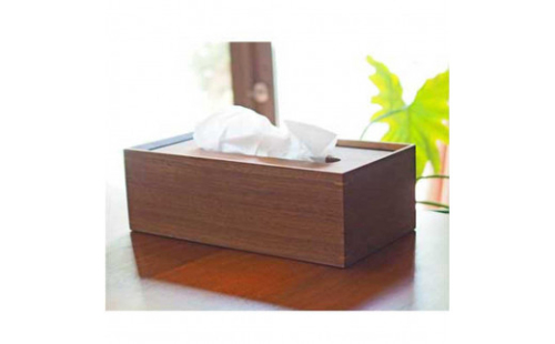 木製ティッシュケース（ウォールナット材）□ 2547421 - 静岡県静岡市