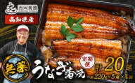 完全無投薬 うなぎ蒲焼 定期便 計20尾 ( 220g × 5尾 × 4回 ) 国産 鰻 厳選 無薬 うなぎ 蒲焼き かば焼き 人気 特製タレ 鰻蒲焼き 湯煎 簡単調理 タレ 山椒 セット 旨味 風味 うな重 土用の丑の日 夏バテ対策 ギフト 贈り物 贈答 お取り寄せ グルメ 高級 うなぎ料理 こだわり うな丼 ひつまぶし 冷凍 高知県産 ランキング おすすめ 西岡養鰻 安芸市 高知県