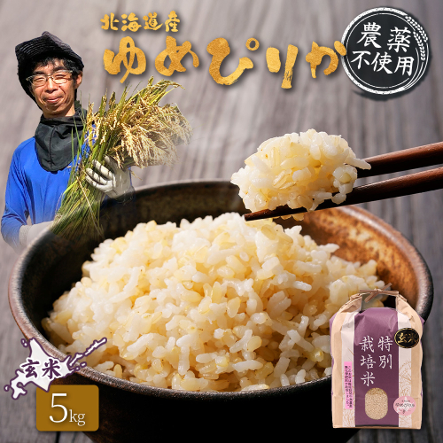 【2025年産】北海道産 特別栽培米 ゆめぴりか 玄米 5kg （無化学肥料・農薬不使用）【25137】 2547958 - 北海道羽幌町