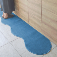 北欧風キッチンマット ラグマットタイプ 45×150cm ピーナッツ型 ブルームーン 抗菌防臭 SEK 織人しきもの屋工房 diw0004