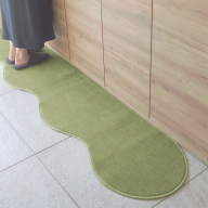 北欧風キッチンマット ラグマットタイプ 45×150cm ピーナッツ型 ピスタチオ 抗菌防臭 SEK 織人しきもの屋工房 diw0008