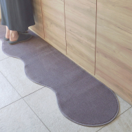 北欧風キッチンマット ラグマットタイプ 45×150cm ピーナッツ型 モーブ 抗菌防臭 SEK 織人しきもの屋工房 diw0013