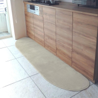 北欧風キッチンマット ラグマットタイプ 45×150cm ゆりかご型 アッシュベージュ 抗菌防臭 SEK 織人しきもの屋工房 diw0015