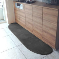 北欧風キッチンマット ラグマットタイプ 45×150cm ゆりかご型 チャコール 抗菌防臭 SEK 織人しきもの屋工房 diw0019