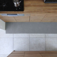 北欧風キッチンマット ラグマットタイプ 45×150cm ノーマル型 シルバーグレー 抗菌防臭 SEK 織人しきもの屋工房 diw0030