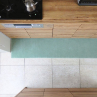 北欧風キッチンマット ラグマットタイプ 45×150cm ノーマル型 アッシュミント 抗菌防臭 SEK 織人しきもの屋工房 diw0031