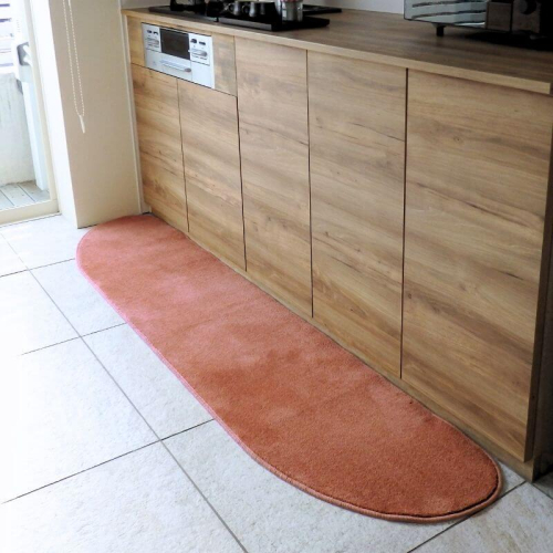 北欧風キッチンマット ラグマットタイプ 45×240cm ゆりかご型 ライトマホガニー 抗菌防臭 SEK 織人しきもの屋工房 diw0108 2551830 - 大阪府泉佐野市