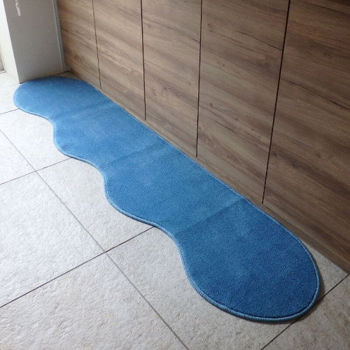 北欧風キッチンマット ラグマットタイプ 45×270cm ピーナッツ型 ブルームーン 抗菌防臭 SEK 織人しきもの屋工房 diw0172 2551962 - 大阪府泉佐野市