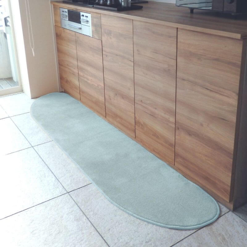 北欧風キッチンマット ラグマットタイプ 45×270cm ゆりかご型 アッシュミント 抗菌防臭 SEK 織人しきもの屋工房 diw0185 2551973 - 大阪府泉佐野市