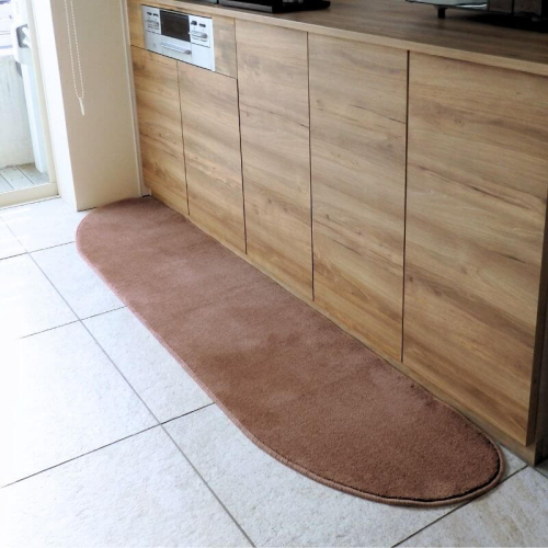 北欧風キッチンマット ラグマットタイプ 45×270cm ゆりかご型 ココア 抗菌防臭 SEK 織人しきもの屋工房 diw0196 2551982 - 大阪府泉佐野市