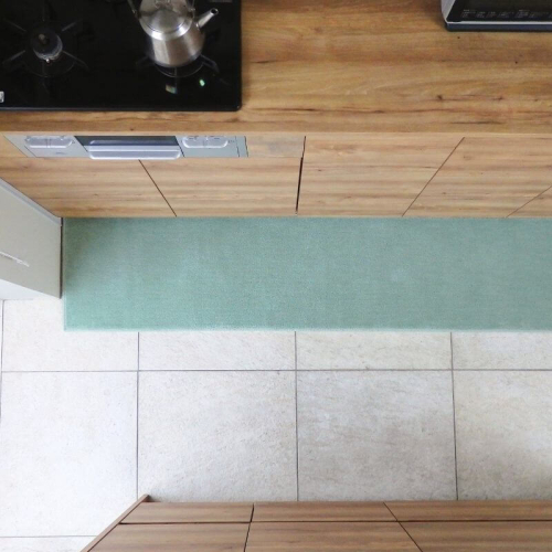 北欧風キッチンマット ラグマットタイプ 45×270cm ノーマル型 アッシュミント 抗菌防臭 SEK 織人しきもの屋工房 diw0199 2551985 - 大阪府泉佐野市