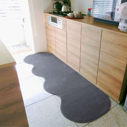 北欧風キッチンマット ラグマットタイプ 65×210cm ピーナッツ型 スチール 抗菌防臭 SEK 織人しきもの屋工房 diw0217 2552004 - 大阪府泉佐野市