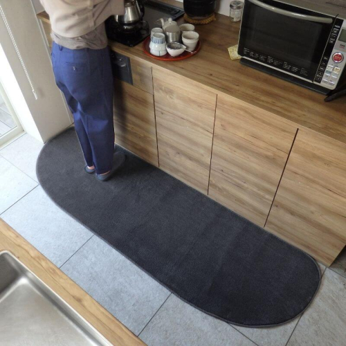 北欧風キッチンマット ラグマットタイプ 65×225cm ゆりかご型 チャコール 抗菌防臭 SEK 織人しきもの屋工房 diw0271 2552051 - 大阪府泉佐野市