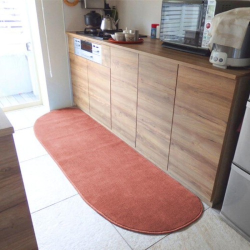 北欧風キッチンマット ラグマットタイプ 65×240cm ゆりかご型 ライトマホガニー 抗菌防臭 SEK 織人しきもの屋工房 diw0318 2552097 - 大阪府泉佐野市