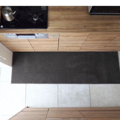 北欧風キッチンマット ラグマットタイプ 65×240cm ノーマル型 チャコール 抗菌防臭 SEK 織人しきもの屋工房 diw0327 2552105 - 大阪府泉佐野市