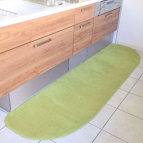 北欧風キッチンマット ラグマットタイプ 65×255cm ゆりかご型 ピスタチオ 抗菌防臭 SEK 織人しきもの屋工房 diw0358 2552131 - 大阪府泉佐野市