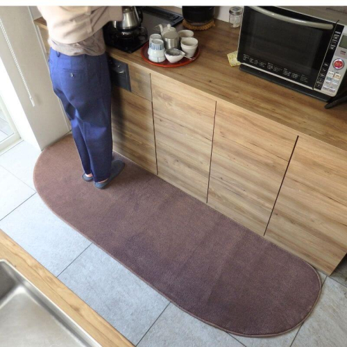 北欧風キッチンマット ラグマットタイプ 65×255cm ゆりかご型 ココア 抗菌防臭 SEK 織人しきもの屋工房 diw0364 2552136 - 大阪府泉佐野市