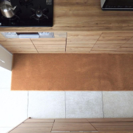 北欧風キッチンマット ラグマットタイプ 65×255cm ノーマル型 オーカー 抗菌防臭 SEK 織人しきもの屋工房 diw0375