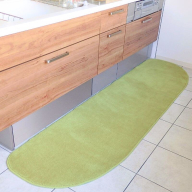北欧風キッチンマット ラグマットタイプ 65×270cm ゆりかご型 ピスタチオ 抗菌防臭 SEK 織人しきもの屋工房 diw0400