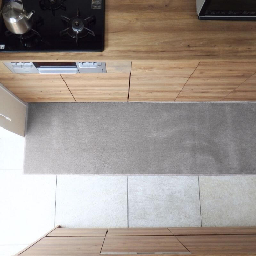 北欧風キッチンマット ラグマットタイプ 65×270cm ノーマル型 シルバーグレー 抗菌防臭 SEK 織人しきもの屋工房 diw0408 2552181 - 大阪府泉佐野市
