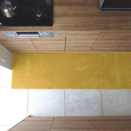 北欧風キッチンマット ラグマットタイプ 65×270cm ノーマル型 ゴールド 抗菌防臭 SEK 織人しきもの屋工房 diw0415 2552187 - 大阪府泉佐野市