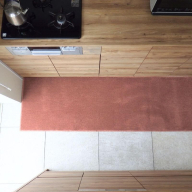 北欧風キッチンマット ラグマットタイプ 65×270cm ノーマル型 ライトマホガニー 抗菌防臭 SEK 織人しきもの屋工房 diw0416