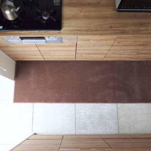 北欧風キッチンマット ラグマットタイプ 65×270cm ノーマル型 ココア 抗菌防臭 SEK 織人しきもの屋工房 diw0420 2552191 - 大阪府泉佐野市