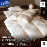 【新生活応援】羽毛合い掛けふとん 敷ふとん 2点セット(シングル)