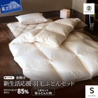 【新生活応援】羽毛合い掛けふとん 枕 2点セット(シングル)