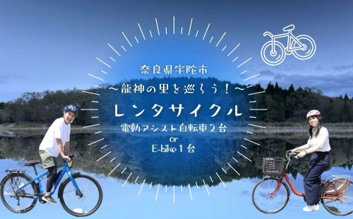 【室生口大野駅発】電動レンタサイクル1日利用券（9:00～17:00）選べるペア利用（2台）または高性能E-bike ／ ふるさと納税 宇陀 室生観光 電動自転車 観光 龍穴神社 アクセス サイクリング パワースポット 巡り 奈良県 宇陀市 2553179 - 奈良県宇陀市