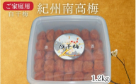 [家庭用]紀州南高梅 白干梅 1.2kg/昔ながらの酸っぱい梅干し 白干し 塩のみ仕込み maruni040