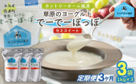 【定期3ヶ月】セミスイート 草原のヨーグルト でーでーぽっぽ 1kg ×3 【 ふるさと納税 人気 おすすめ ランキング 牛乳 ヨーグルト 生乳 濃厚 クリーミー 手作り 北海道 十勝 鹿追町 送料無料 】 SKB136
