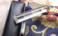 老舗が作った、天然水晶石『小判型』はんこセット[専用牛革ケース・金襴袋付]青 鈴木屋印材店[5839-7018]0094
