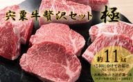 F13　宍粟牛贅沢セット【極:11kg 】　宍粟牛 は 但馬牛 の 血統を受け継いだ 黒毛和牛 　ステーキ もも 焼肉 すき焼き スライス しゃぶしゃぶ 生肉 精肉 ブランド牛 国産牛 贈り物 セット 大容量 定期便