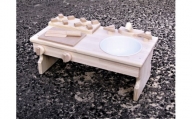 手作り木製 ままごとキッチンRHK-LX 座って遊べるテーブルサイズ 素材色【007C-086】