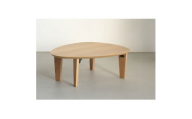 折れ脚リビングテーブル　90×77×33　オーク材　大川家具【1374990】