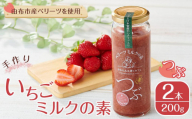 ＜由布市産ベリーツを使用＞手作り いちごミルクの素「つぶ」 200g×2本【はなえみ工房】