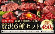 馬刺し 本場 熊本 霜降り馬刺しと赤身の贅沢6種セット 道の駅竜北《30日以内に出荷予定(土日祝除く)》 熊本県 氷川町 肉 馬肉 メン 大トロ 中トロ ヒレ シャトーブリアン ロース ユッケ 馬肉 赤身 ふじ馬刺し セット 食べ比べ st-p