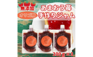 いちごジャム 無添加あまおうとオリゴ糖のジャム200g×3袋 手作り国産チューブパウチ入り(福岡県)【1660455】