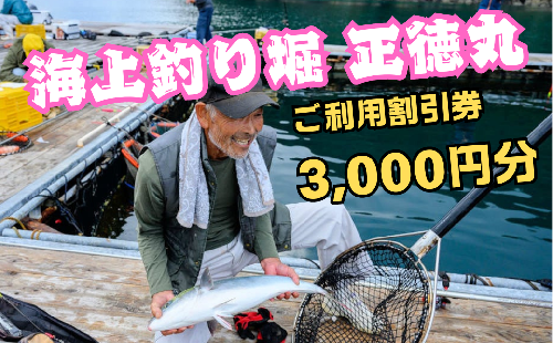 海上釣り堀 正徳丸 ご利用割引券(3,000円分)【TS01】 2563312 - 三重県紀北町