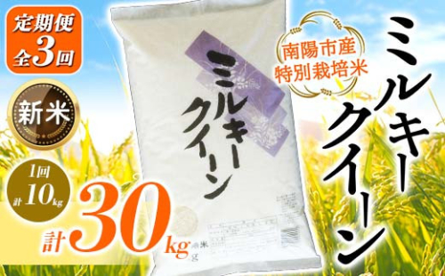 【令和8年産 新米 先行予約】 【金賞受賞農家】 《定期便3回》 特別栽培米 ミルキークイーン 計10kg(5kg×2袋)×3か月 《令和8年10月上旬～発送》 『あおきライスファーム』 山形南陽産 米 白米 精米 ご飯 農家直送 山形県 南陽市 [2410-R8] 2563626 - 山形県南陽市