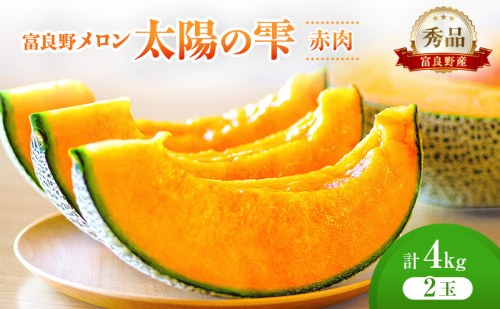 ＜2026年発送＞富良野メロン (赤肉) 秀品 TAIYO NO SHIZUKU 太陽の雫 約2.0kg/2玉 [ メロン フルーツ 果物 北海道 富良野 ] 2564984 - 北海道富良野市