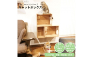 床置きタワー・壁付けキャットウォークで使えるキャットボックス　2段3点セット(左上がり)【1186734】