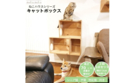 床置きタワー・壁付けキャットウォークで使えるキャットボックス　2段3点セット(右上がり)【1186735】