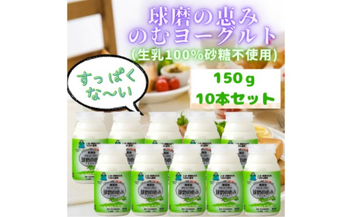 球磨の恵み のむヨーグルト ( 砂糖不使用 ) 10本 セット 【配送不可：沖縄県、離島】 2566550 - 熊本県錦町