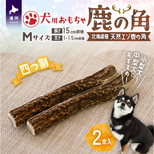 犬用「鹿の角(四つ割り)」Ｍサイズ×2本[53-1602] 2568090 - 北海道浦河町