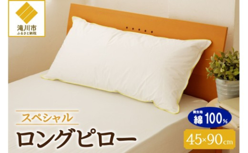 【抱き枕にも】スペシャルロングピロー | 枕 睡眠 寝具 ロング ダックダウン 生地 綿100％ 枕カバー付き 高級羽毛 ふかふか ベッド 布団 安心 快眠 新居 引っ越し 贈答 プレゼント 送料無料 完全国内生産 国産 北海道 【 滝川市 】 2569136 - 北海道滝川市