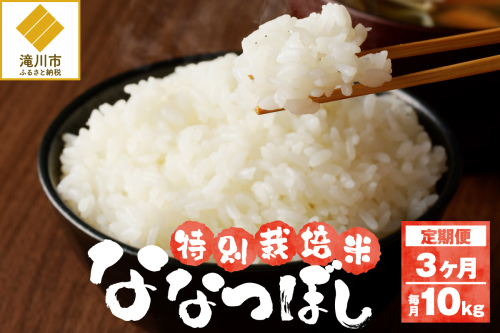 《令和7年産》特別栽培米ななつぼし 10kg×3ヵ月定期便 | 16年連続特A ブランド米 白米 精米 米 お米 こめ 減農薬 単一原料米 ご飯 北海道米 北海道 滝川市 2569244 - 北海道滝川市