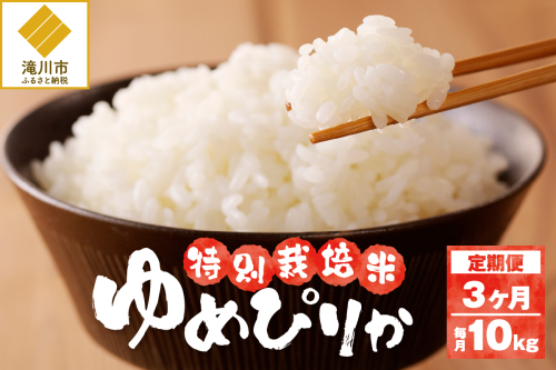 《令和7年産》特別栽培米ゆめぴりか 10kg×3ヵ月定期便 | 16年連続特A ブランド米 白米 精米 米 お米 こめ 減農薬 単一原料米 ご飯 北海道米 北海道 滝川市 2569252 - 北海道滝川市