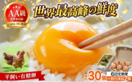 ＜定期便・全6回＞鮮度AA級の世界最高ランク！金太郎卵 平飼い たまご 30個（6個×5パック）